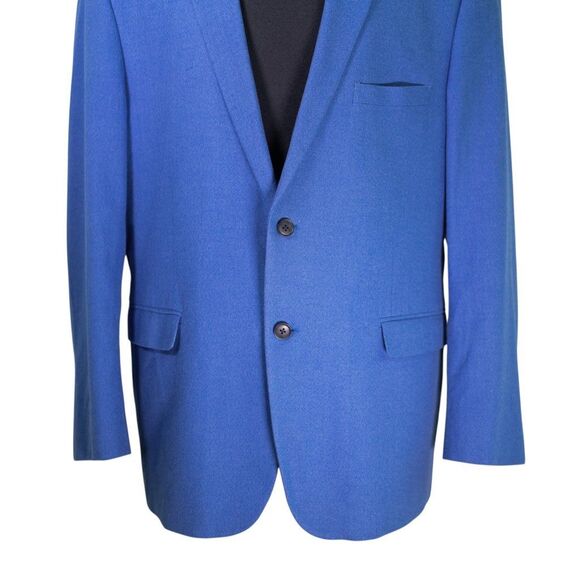 Crown & Ivy Mens Blazer 48R Blue Cotton Stretch Sport Coat 2 Button Jacket Lined - Picture 8 of 10
